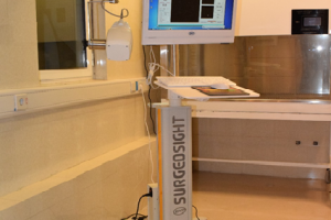 Installation of the hand held gamma camera (SURGEOSIGHT) designed